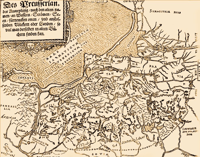 K.Hennenbergerio žemėlapis ,,Senoji Prūsija".  Karaliaučius, 1584