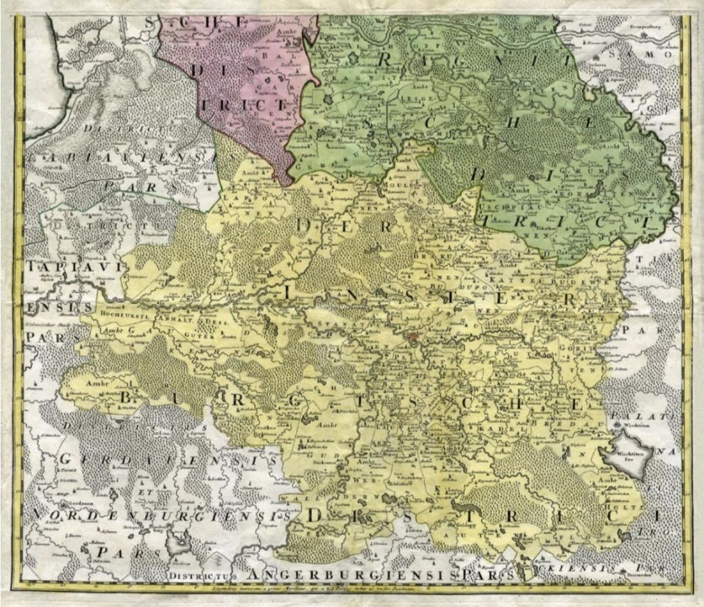 I. Fr. Betgen‘s map „Lithuania Borussica". Nurnberg, 1735