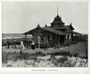 Paplūdimio restoranas Strandhalle. Album von Memel und Umgegend. Berlin, [apie 1905]